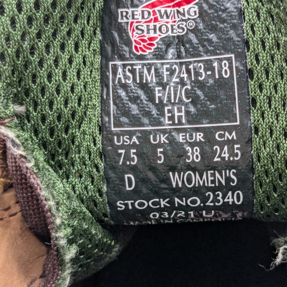 Red Wing Waterproof King Toe Steel Work Boots Model 2340 Women’s Size 7.5 D A061 - Picture 8 of 16